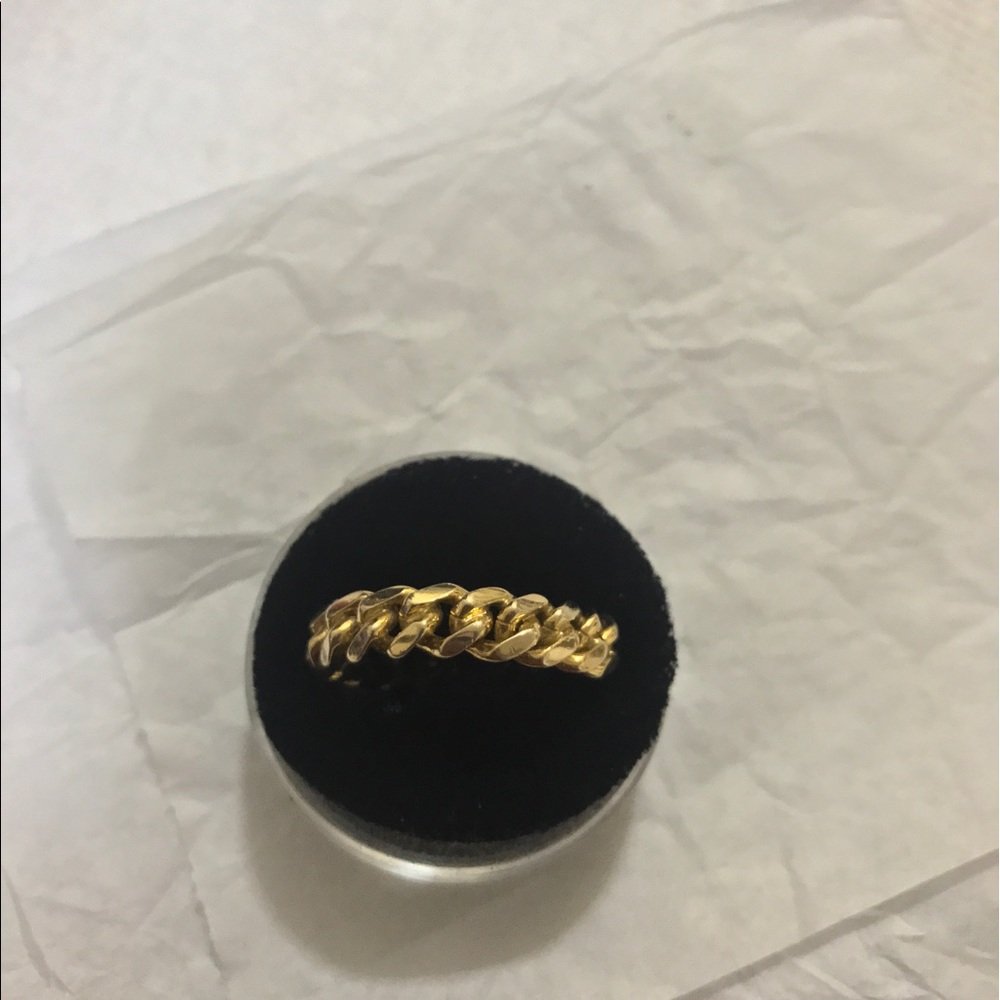 10k yellow gold cuban ring