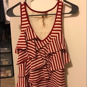 Red and white tank top