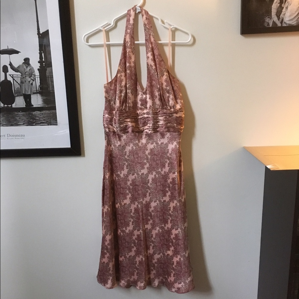 REMOVED ❌ LOFT Paisley Silk Halter Dress