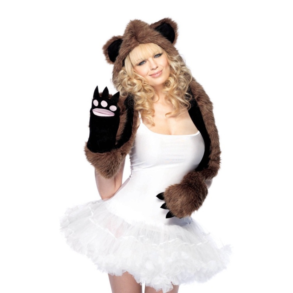 🐻 hat and mittens attached