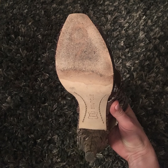 Leather snakeskin pattern heels - Picture 5 of 5