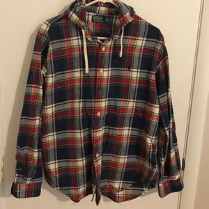 Men's hooded plaid