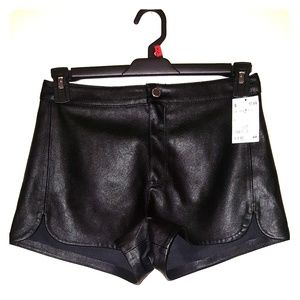 Black leather shorts