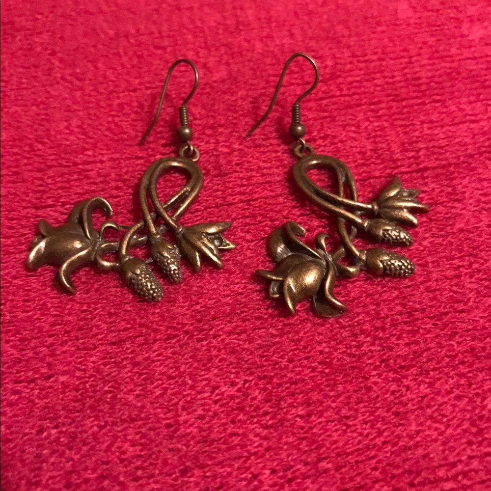 Rose and rose bud earrings