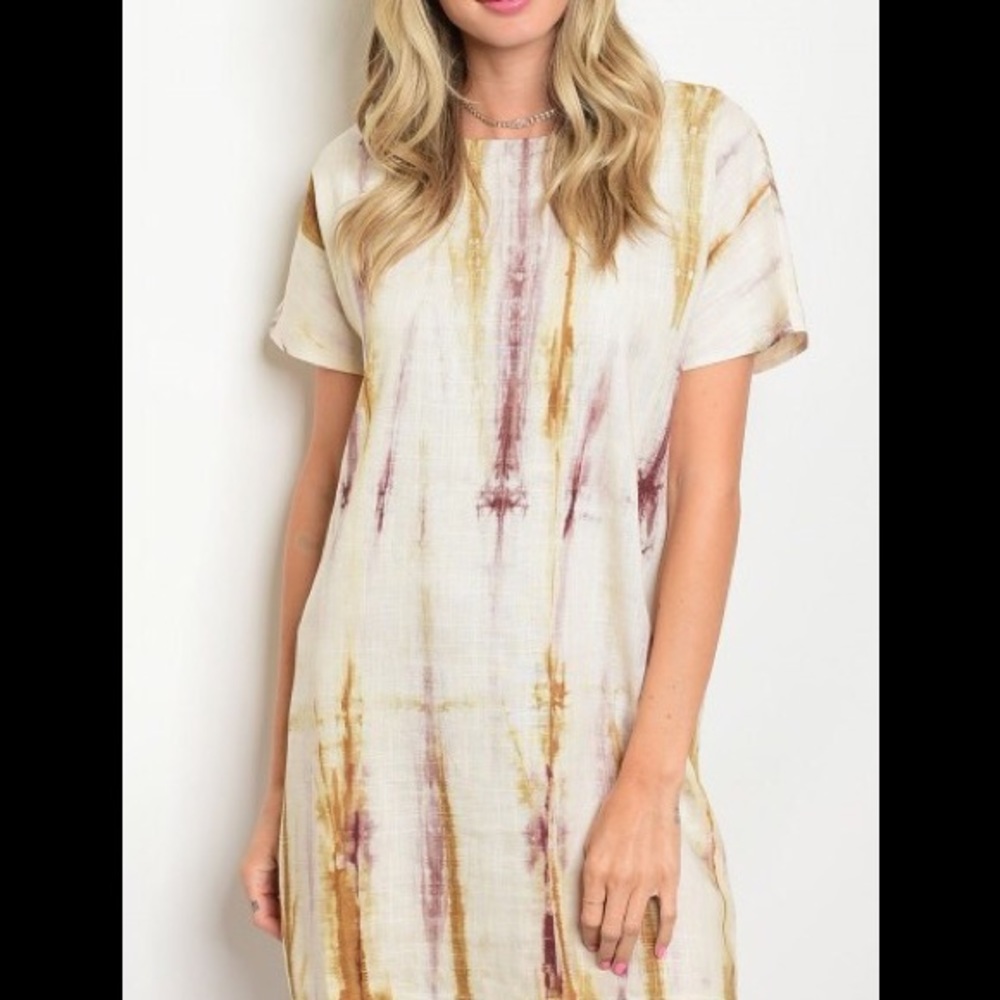 Tie Dye Linen Blend Dress
