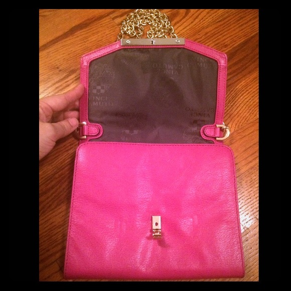 VINCE CAMUTO PINK LEATHER CROSS BODY BAG - Picture 3 of 8