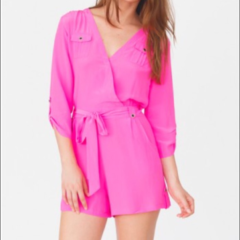 Yumi Kim solid pink romper (size 0)