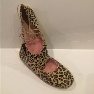 Leopard ballet flat shoes