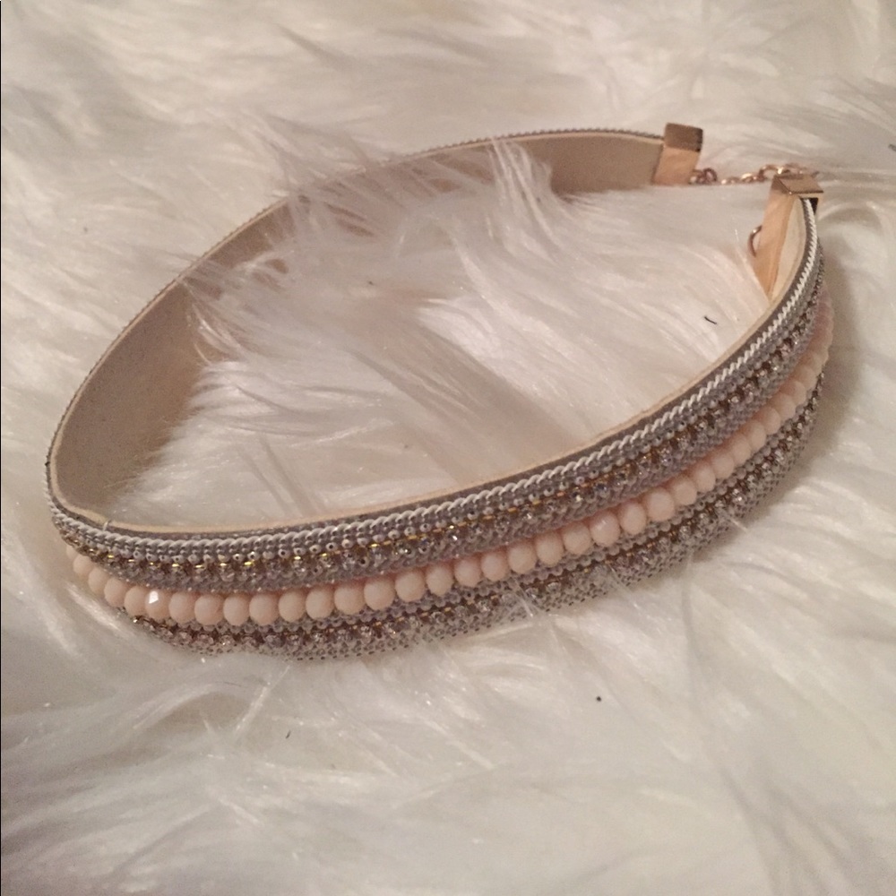 Beaded and blinged choker necklace