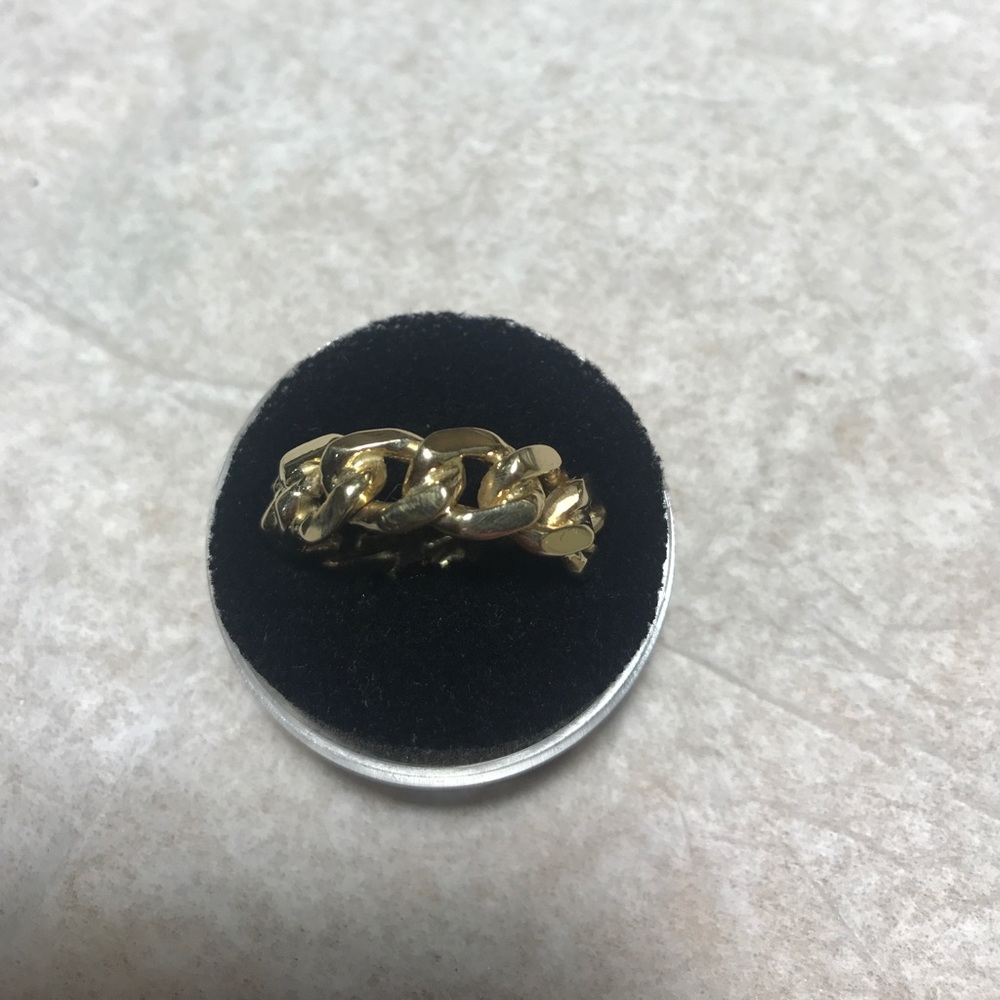 10k yellow gold cuban ring