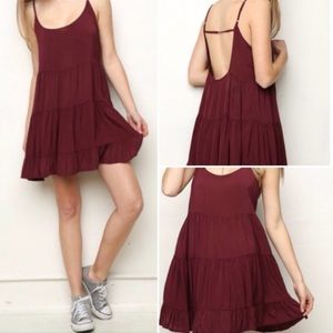 Brandy Melville Maroon Jada Dress