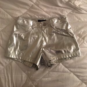 Silver metallic shorts