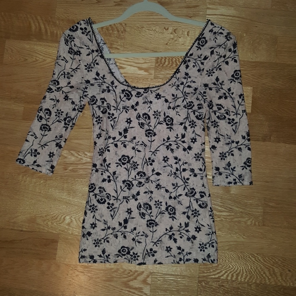 Flower Print Lace Top