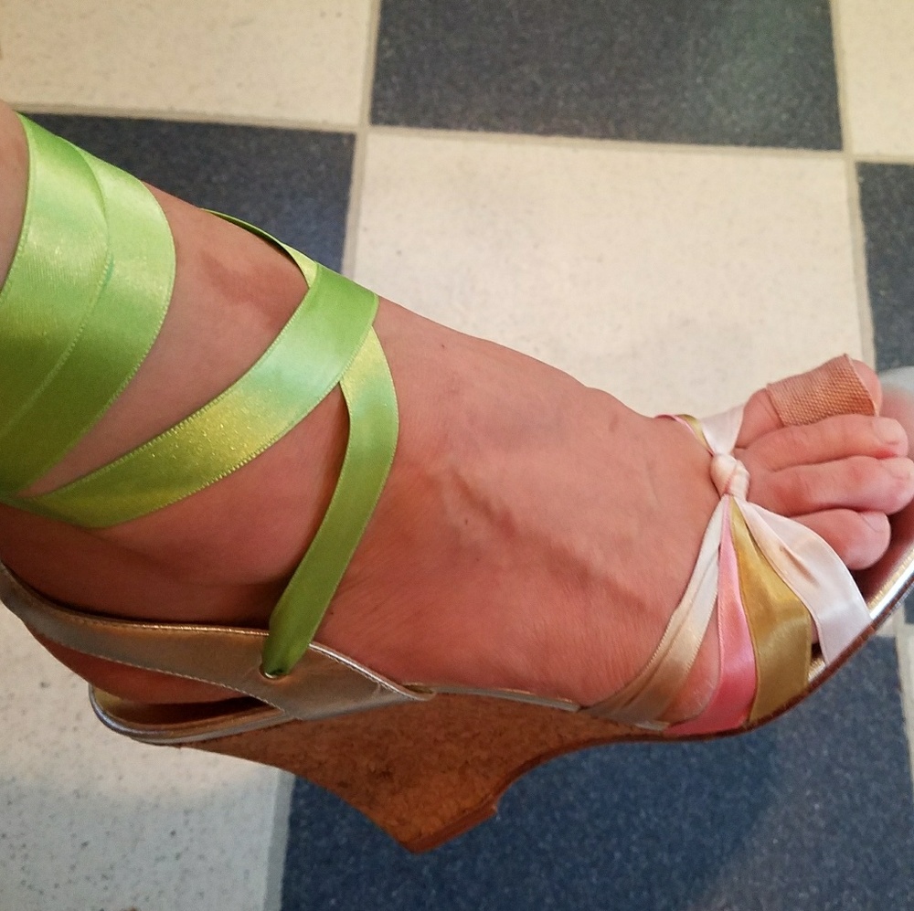 Martinez Valero Sea Ribbon sandal wedge 10
