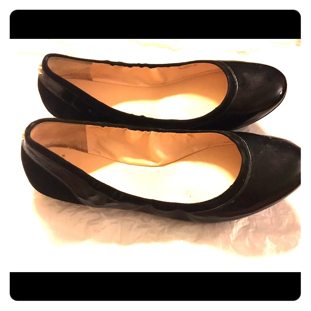Cole Haan black leather & suede ballet flats