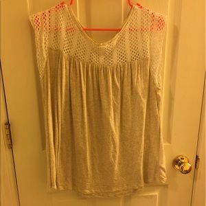Size XL tan and white lace tank