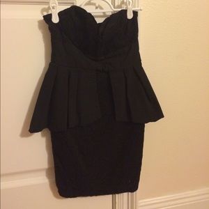 Paper Hearts Strapless Dress - Black