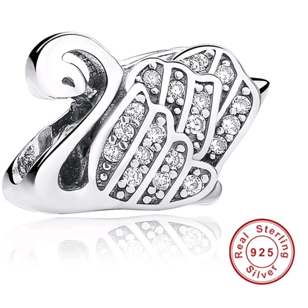 Sterling silver Swan charm for Pandora bracelet
