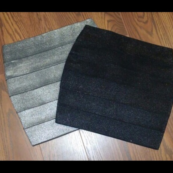 Romeo & Juliet silver/gunmetal bandage skirt - Picture 2 of 4