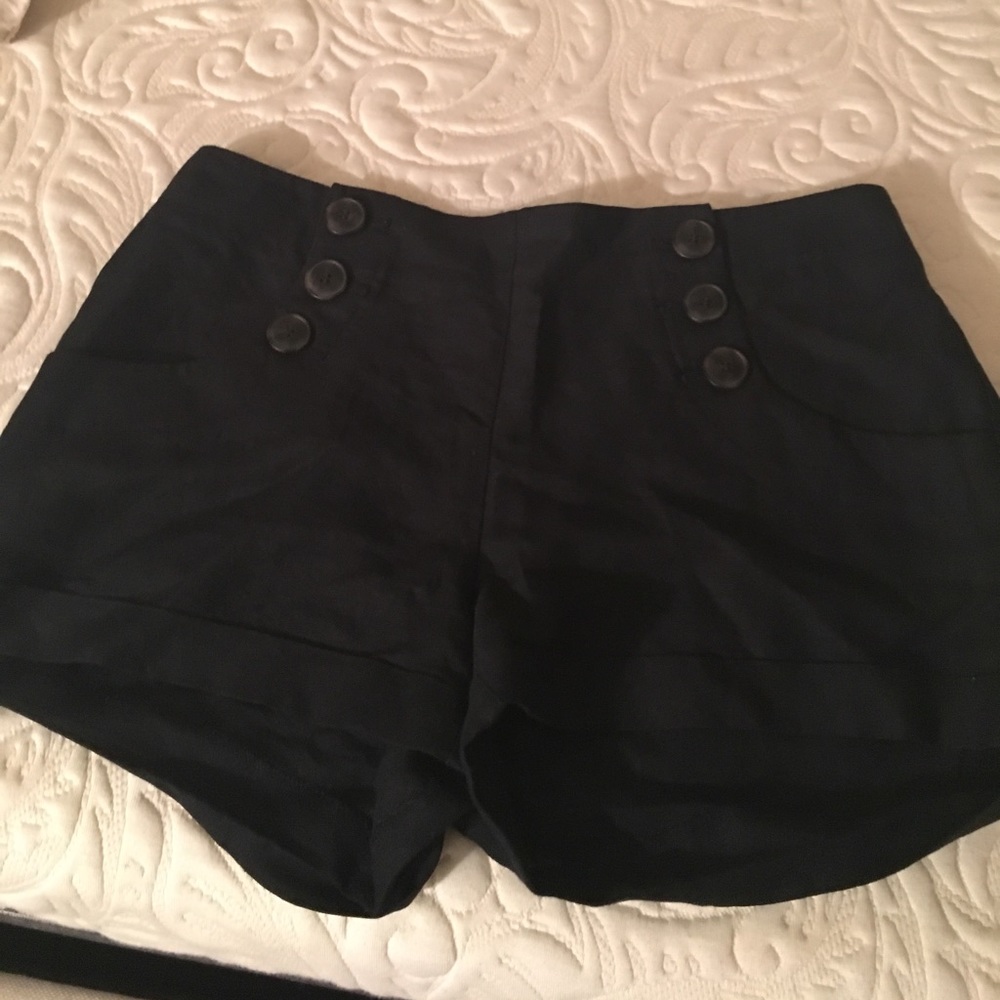 High Waisted Button Shorts