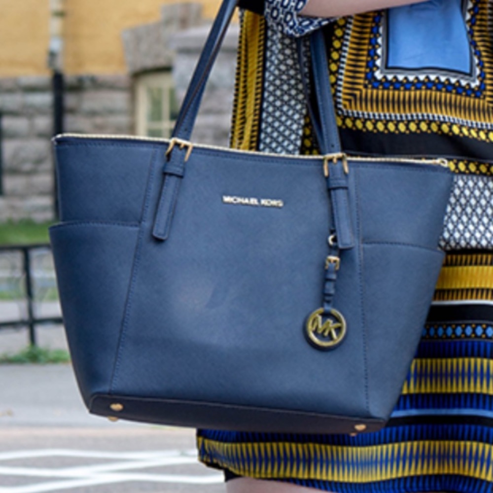 Michael kors Leather tote bag Jet Set large zipper