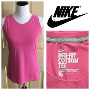 Nike Pink Dri-Fit Cotton Tank Tee (M)