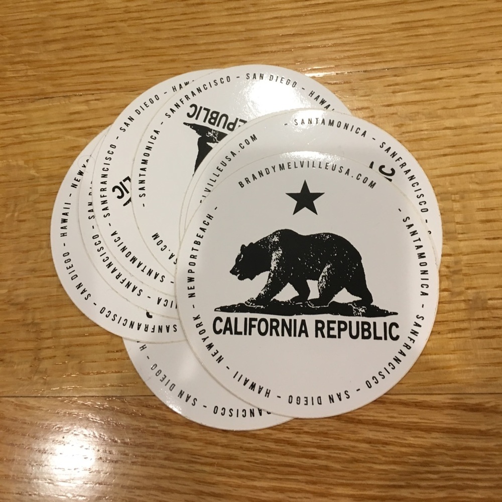 8 Brandy Melville California Republic Stickers