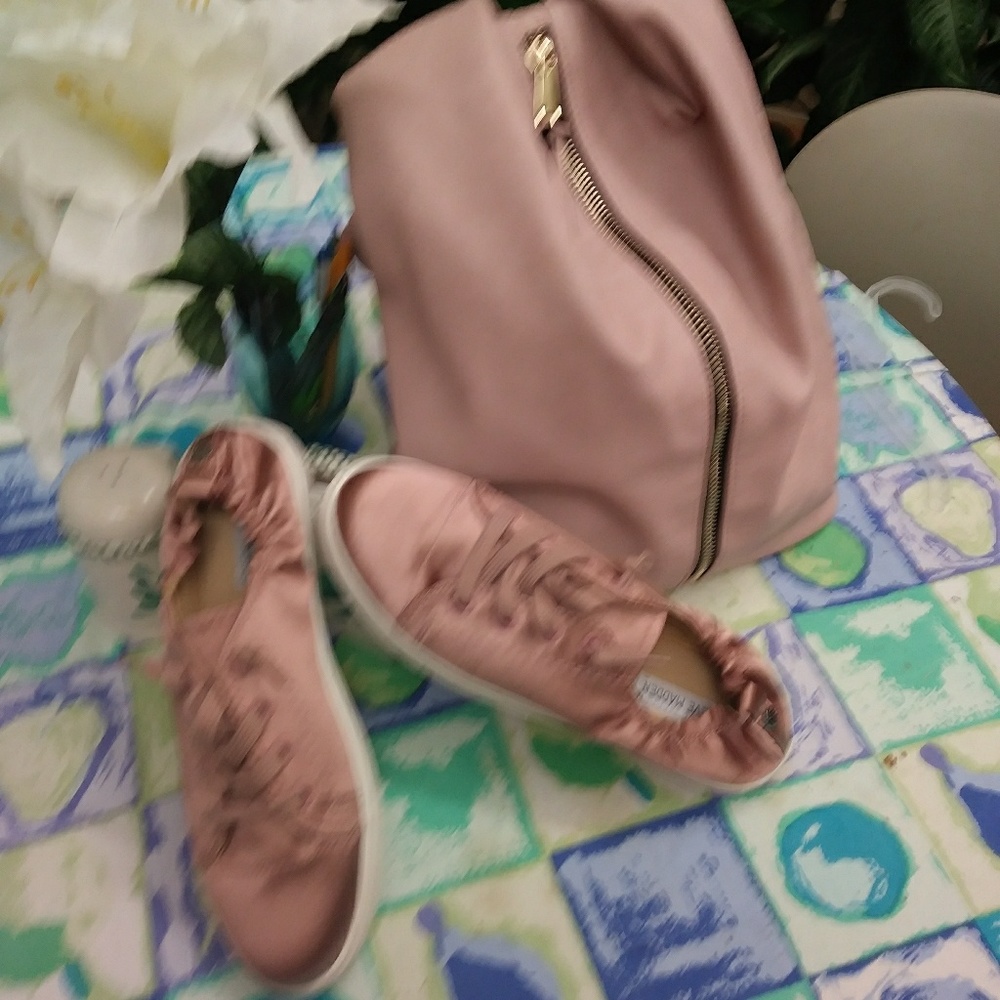 Steve Madden Satin sneakers and matching purse  is