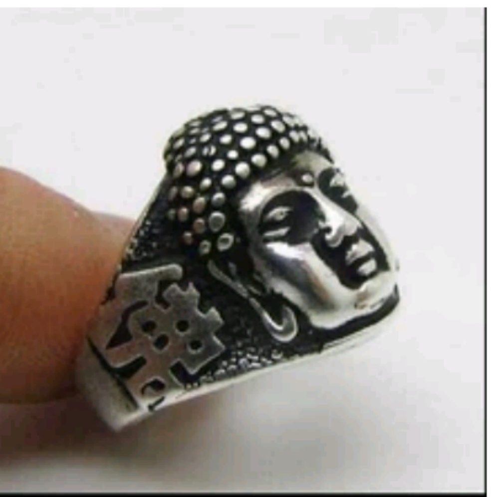 Silver Buddha ring