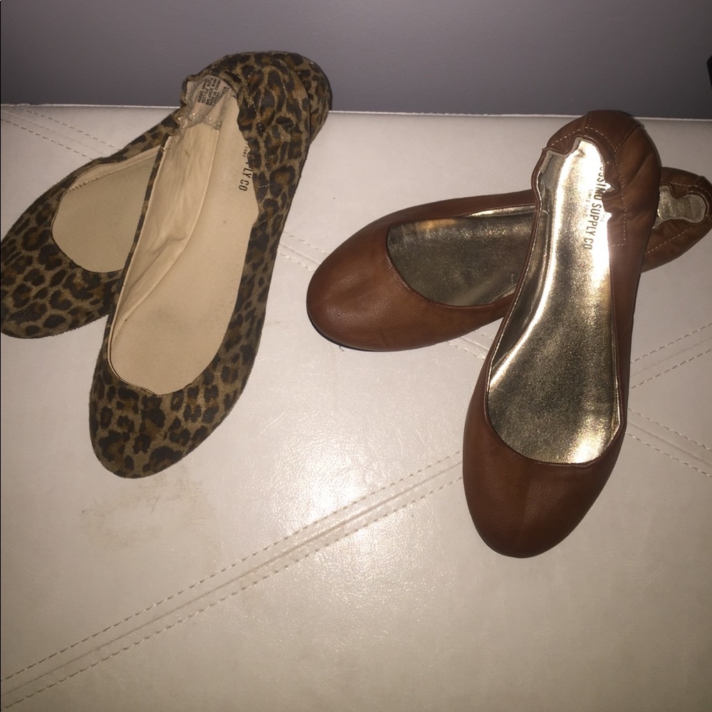 Leopard and brown flats