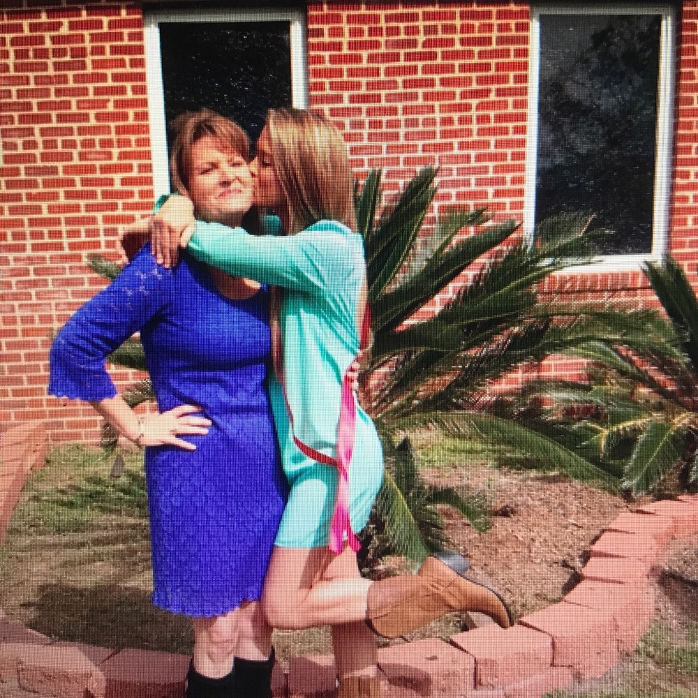 Blue dress with a cut out back'