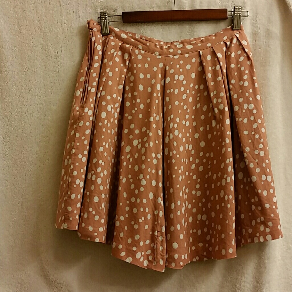 Peach polka dotted skirt