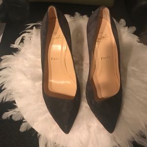Christian Louboutin Corneille Grey Suede Pumps