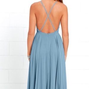 Lulu's Slate Blue Long Dress