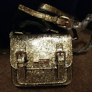 Brand new kate spade girls sparkly gold purse