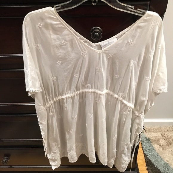 Jessica Simpson white peasant maternity blouse - Picture 2 of 7