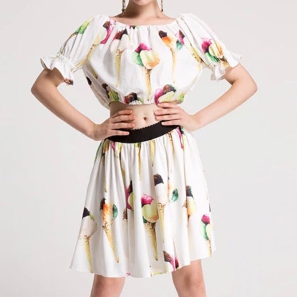 Inspired Off Shoulder tops + Skirt with pockets