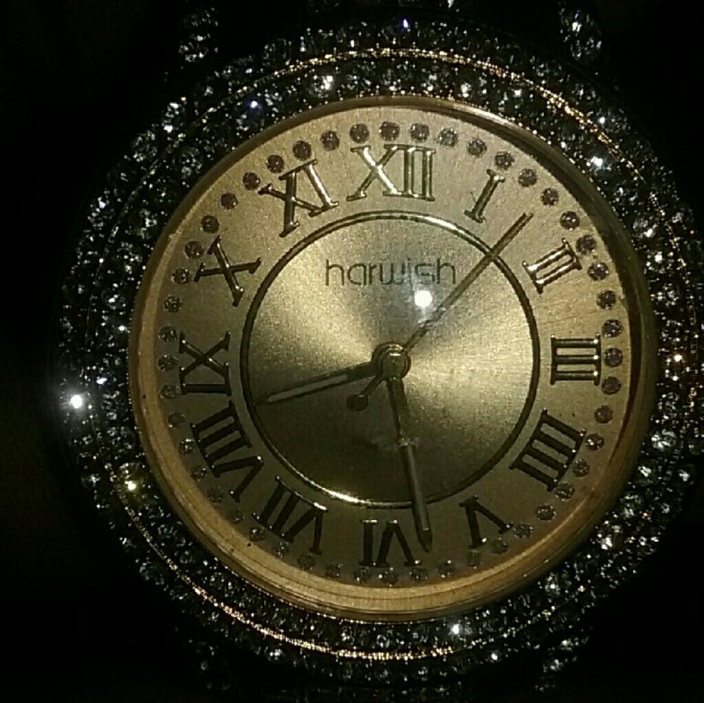 Gold watch with real diamonds