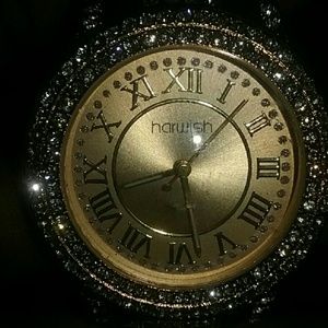 Gold watch with real diamonds