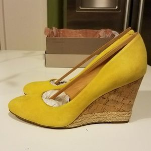 FRANCO SARTO Calix Suede Cork Wedge Pumps👠