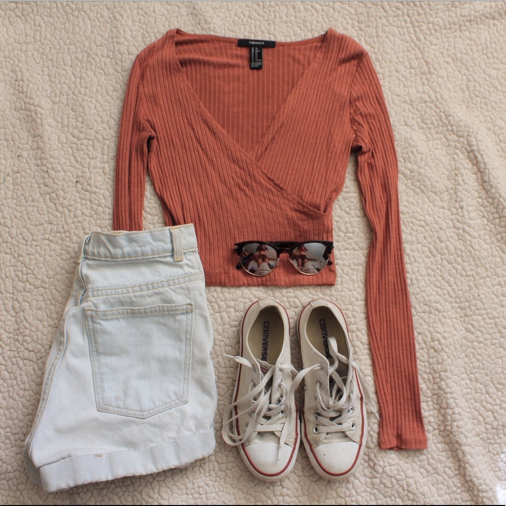 Dusty rose surplice top (worn once)