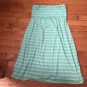 Green striped dress