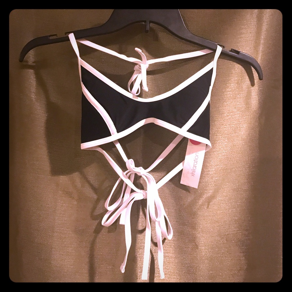 Black and white bikini top