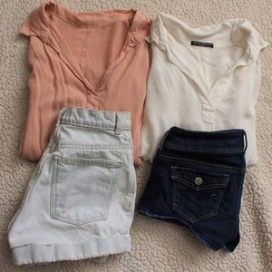 Brandy Melville bundle! Dusty rose & white top