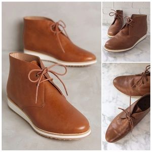 Cognac Anthropologie Ankle Oxford Lace Ups