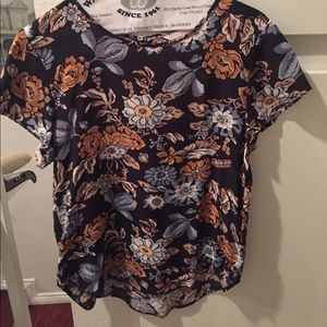 H&M navy floral blouse