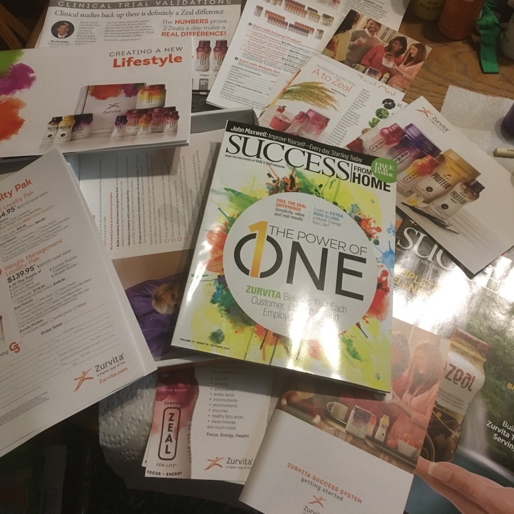 Zurvita/Zeal New Consultant Literature Pack