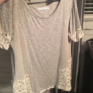 Lace asymmetrical top