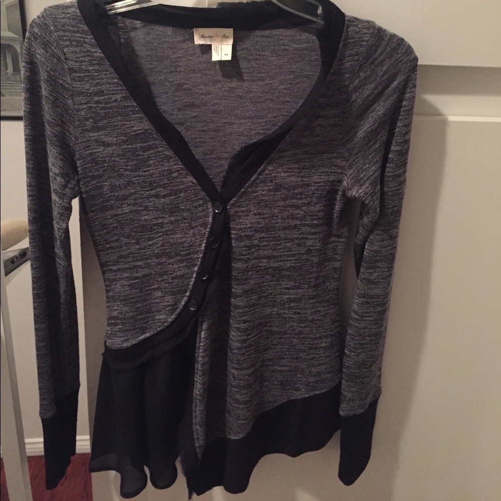Black and gray anthropologie cardigan