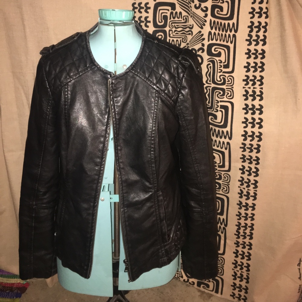 Express black leather jacket